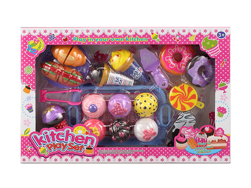 Cake With Cuttable Bread Doughnuts