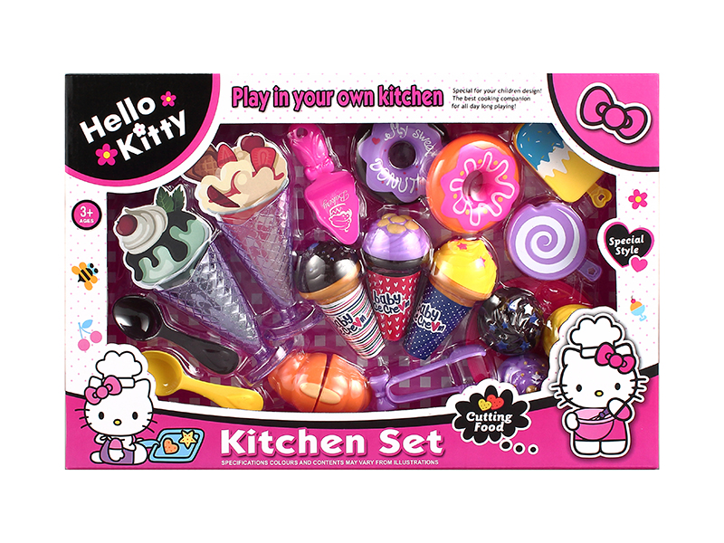 Hello Kitty Cake Cuttable Bread Doughnuts Set
