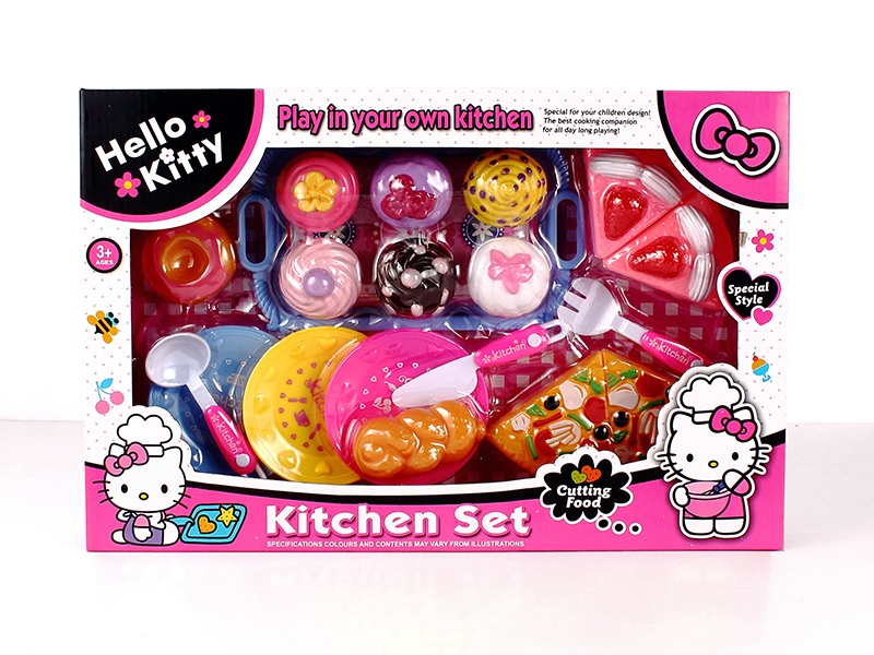 Hello Kitty Tableware With Cake,Pizza,Bread