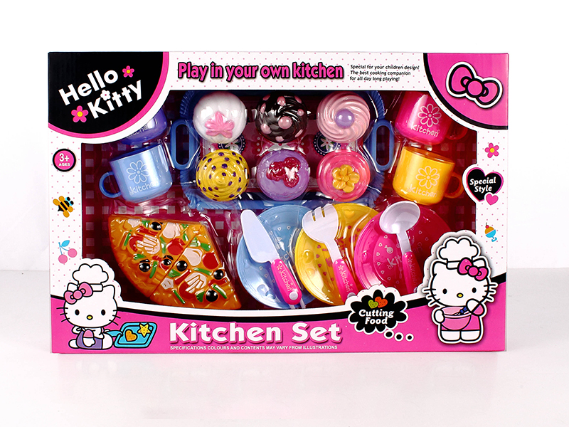 Hello Kitty Tableware With Cake,Pizza