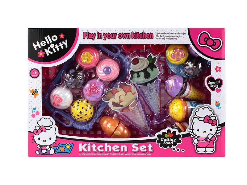 Hello Kitty Cake,Ice Cream,Cuttable Bread Set