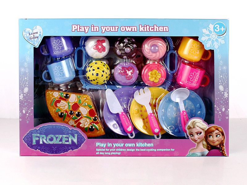 Frozen Tableware With Pizza Cake