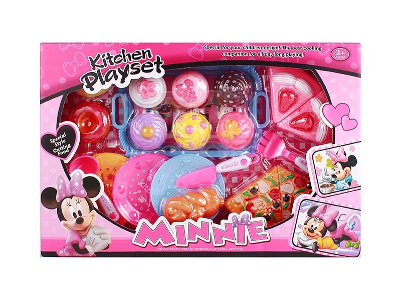 Minnie Tableware With Pizza,Cake