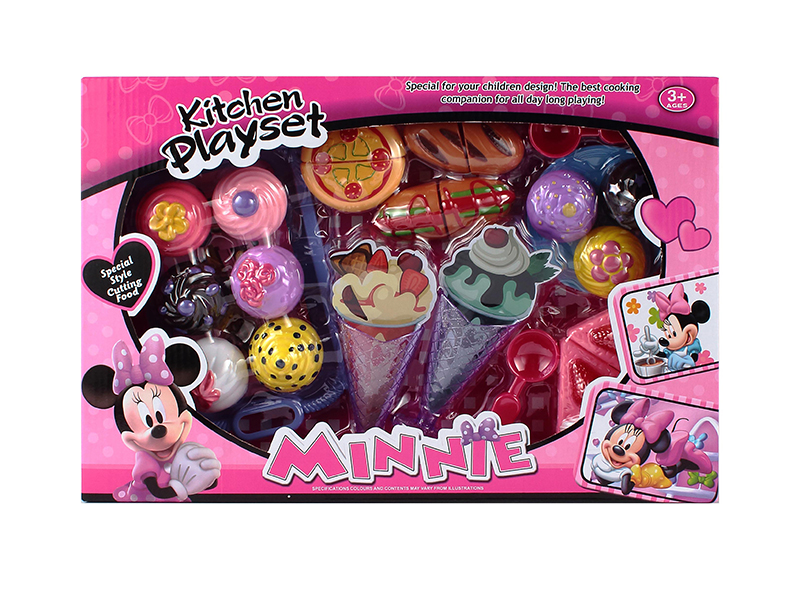 Minnie Cake, Ice Cream,Cuttable Bread Set