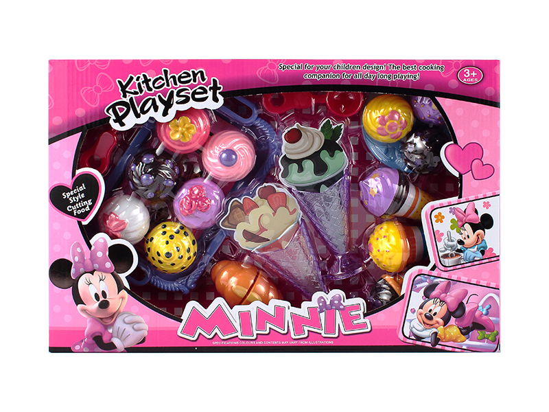Minnie Cake, Ice Cream,Cuttable Bread Set
