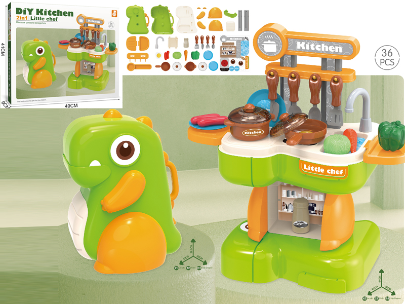 36PCS DIY Dinosaur Tableware Storage Table