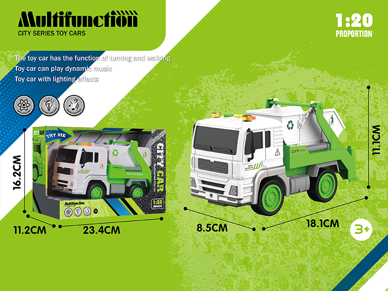 1:20 Friction Sanitation Truck(With Sound And Light)