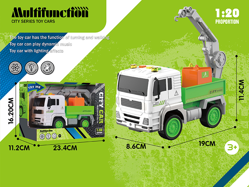 1:20 Friction Sanitation Truck(With Sound And Light)