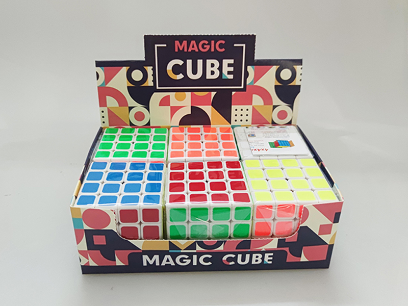 6Pcs Fluorescent Sticker Fourth Order Magic Cube (With Instructions)