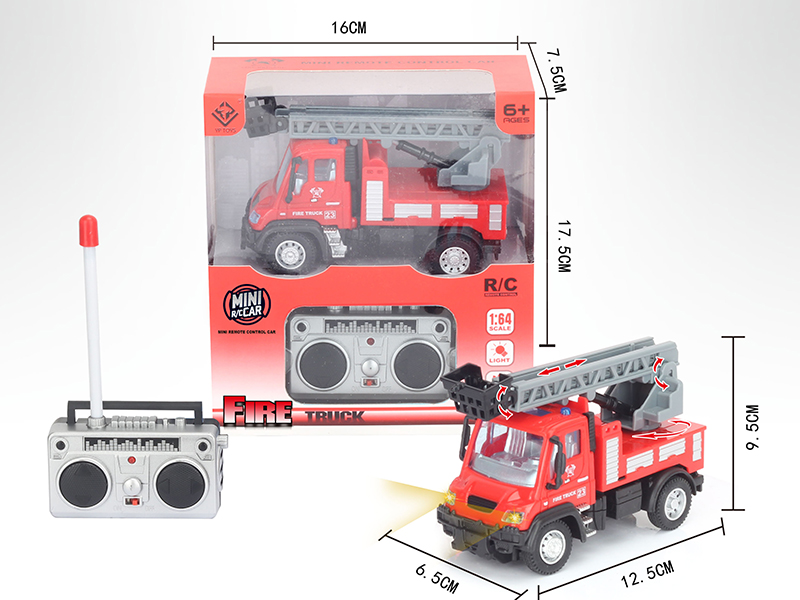 1:64 4-Channel Remote Control Ladder Fire Truck(German Style)