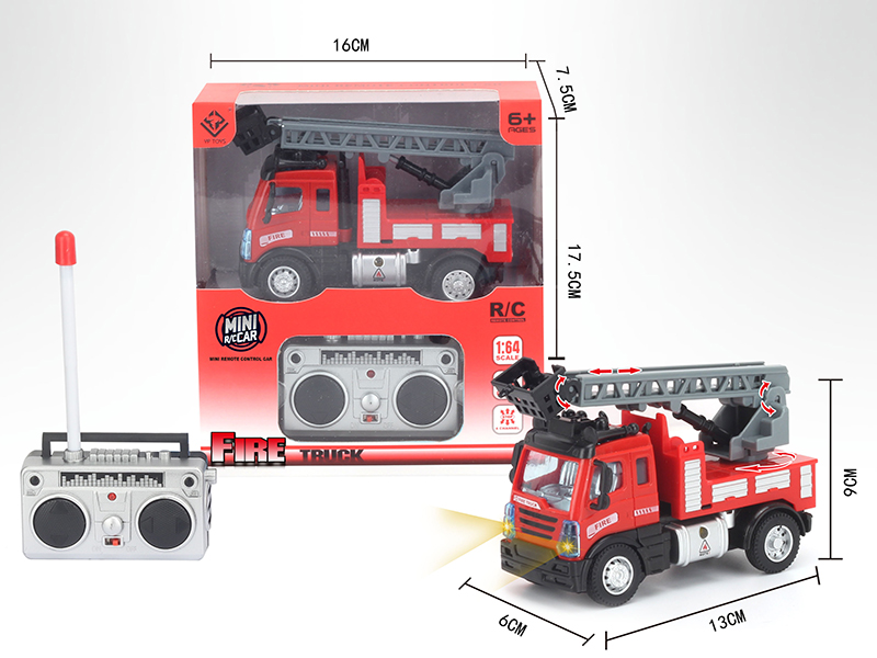 1:64 4-Channel Remote Control Ladder Fire Truck(European Style)