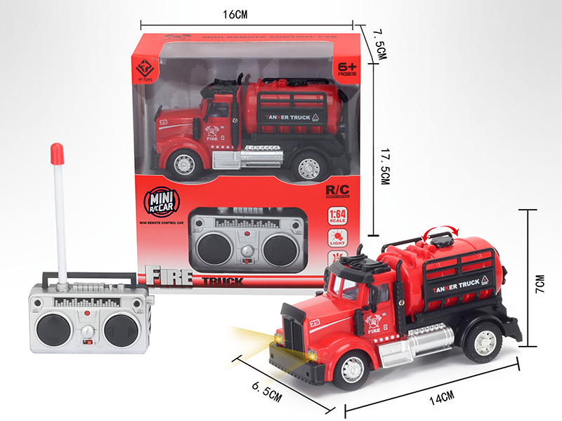 1:64 4-Channel Remote Control Water Tank Fire Engine(American Style)