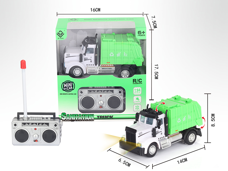 1:64 4-Channel Remote Control Rubbish Car (American Style)