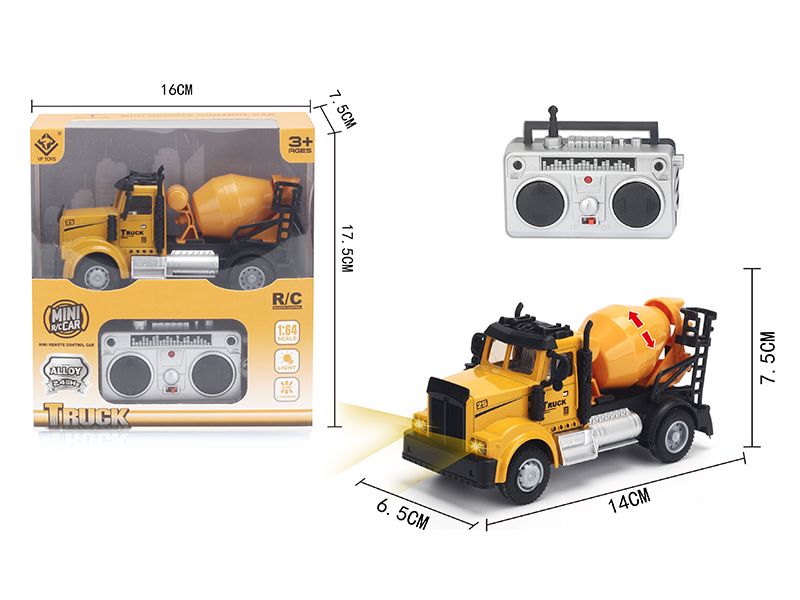 1:64 2.4G Remote Control Alloy Concrete Mixer