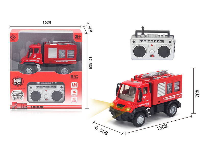 1:64 2.4G Remote Control Alloy Water Monitor Fire Truck