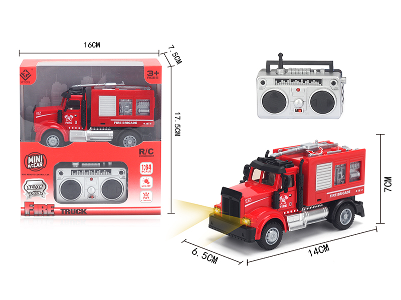 1:64 2.4G Remote Control Alloy Water Monitor Fire Truck