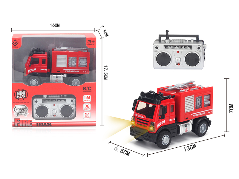 1:64 2.4G Remote Control Alloy Water Monitor Fire Truck