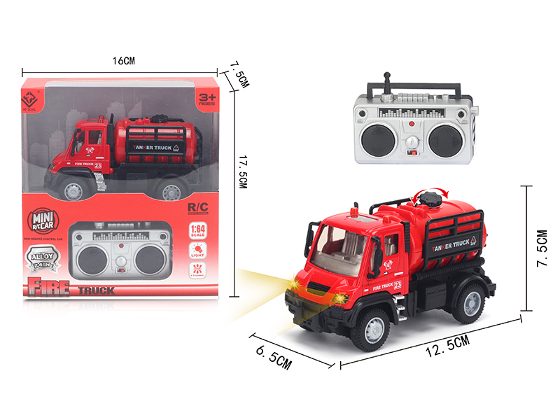 1:64 2.4G Remote Control Alloy Water Tank Fire Truck