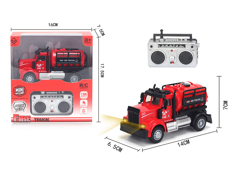 1:64 2.4G Remote Control Alloy Water Tank Fire Truck