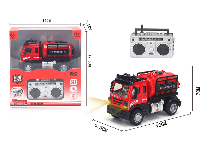 1:64 2.4G Remote Control Alloy Water Tank Fire Truck