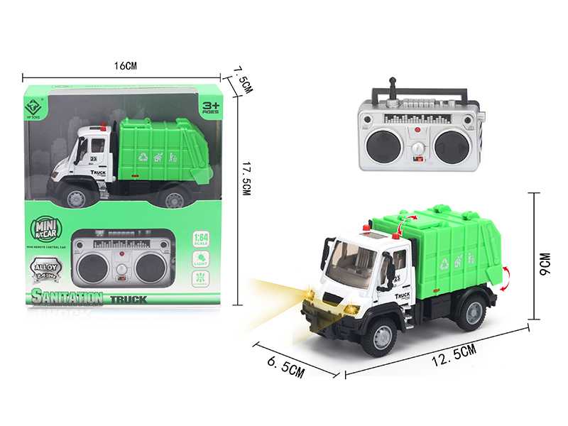 1:64 2.4G Remote Control Alloy Sanitation Garbage Truck