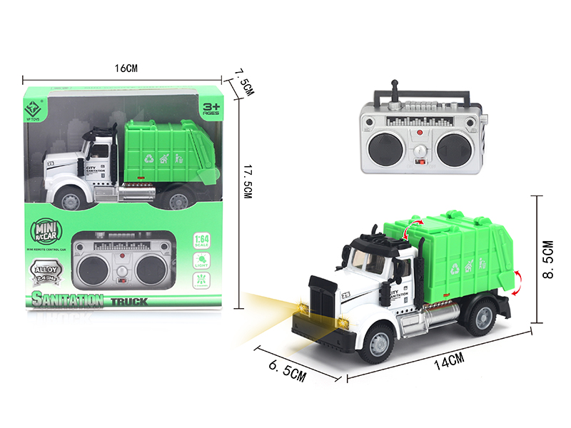 1:64 2.4G Remote Control Alloy Sanitation Garbage Truck