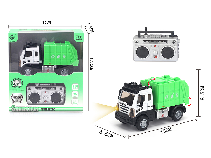 1:64 2.4G Remote Control Alloy Sanitation Garbage Truck
