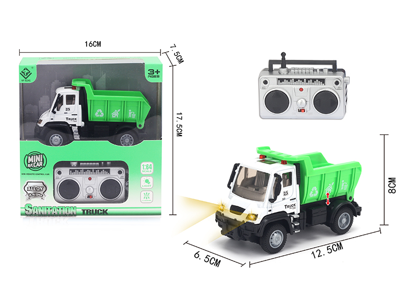 1:64 2.4G Remote Control Alloy Sanitation Truck