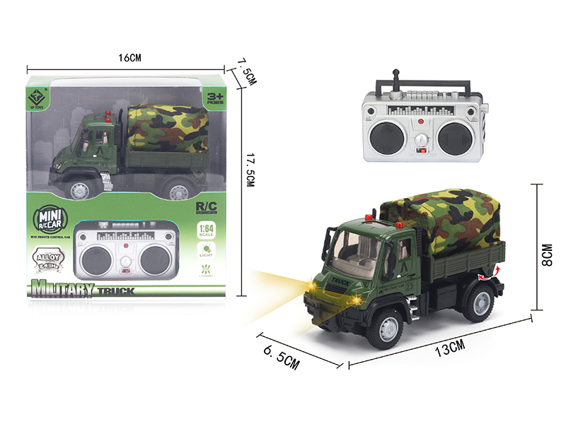 1:64 2.4G Remote Control Alloy Military Transport Truck