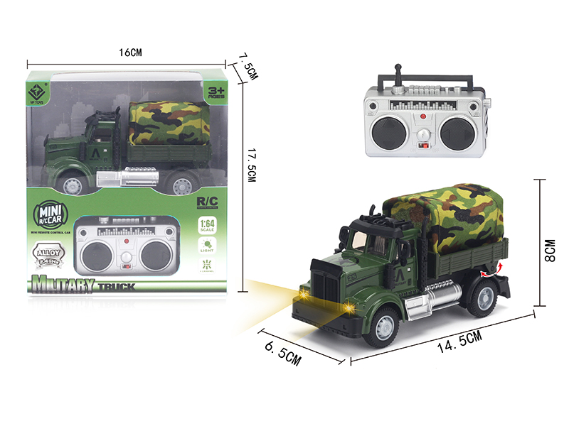1:64 2.4G Remote Control Alloy Military Transport Truck