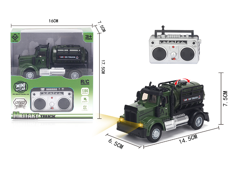1:64 2.4G Remote Control Alloy Military Oil Tank Truck