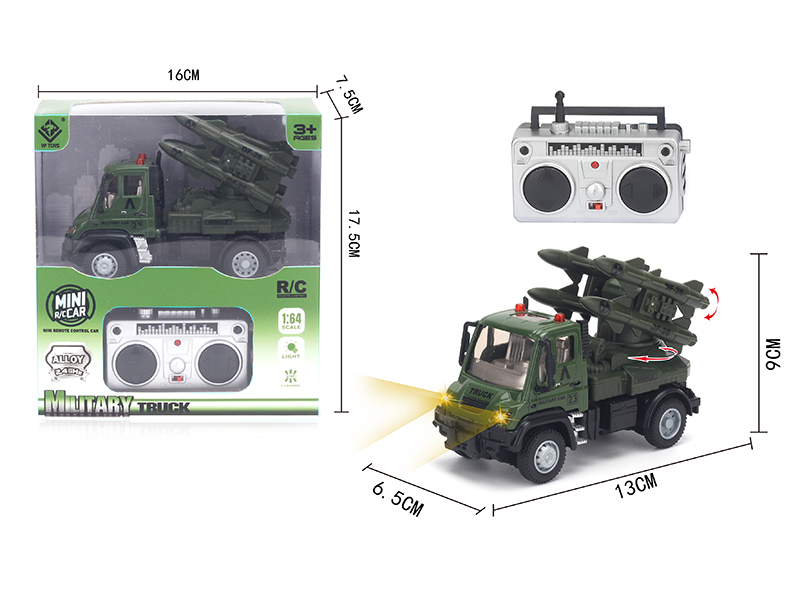 1:64 2.4G Remote Control Alloy Military Missile Truck