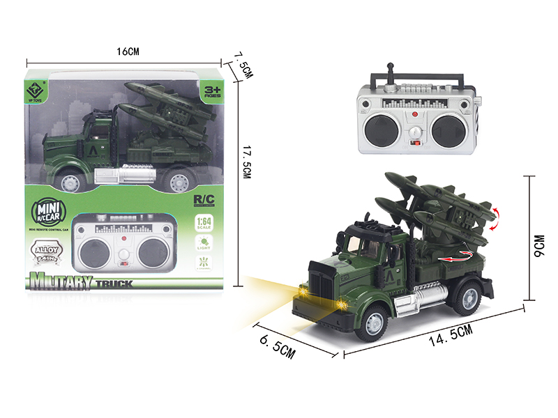 1:64 2.4G Remote Control Alloy Military Missile Truck