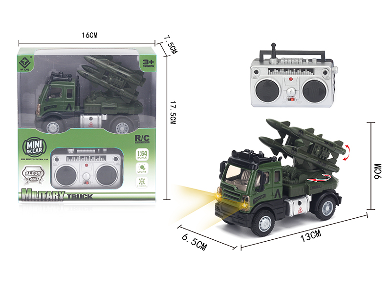 1:64 2.4G Remote Control Alloy Military Missile Truck