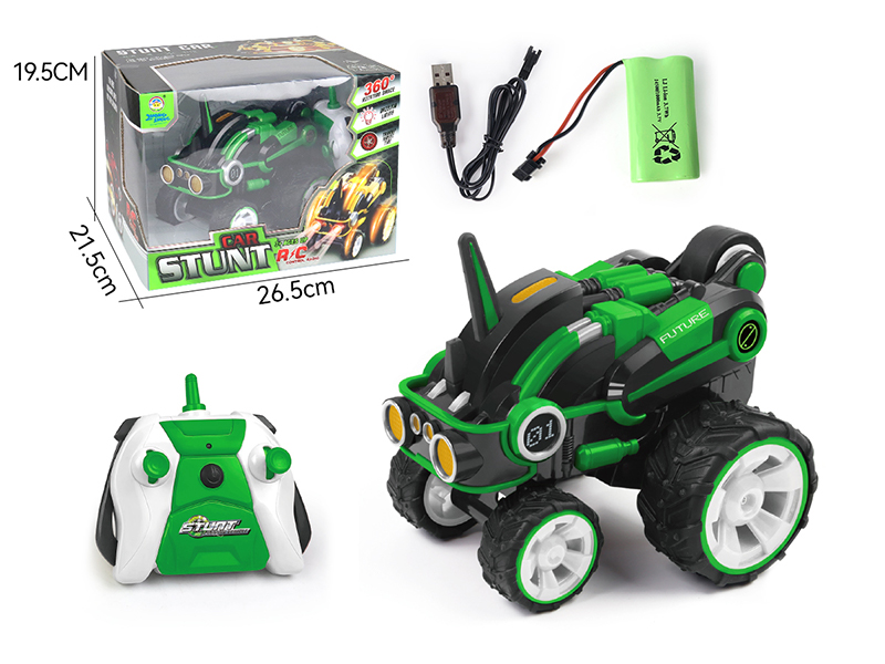 R/C Green Mechanical Unicorn Stunt Car (Including Electricity)
