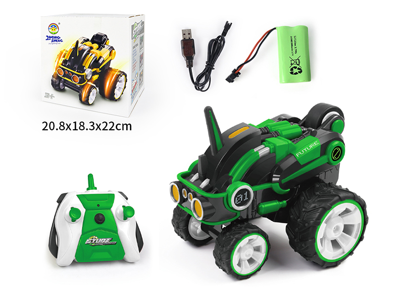 R/C Green Mechanical Unicorn Stunt Car (Including Electricity)