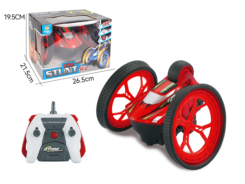 R/C Red Transparent Flashing Stunt Car (Excluding Electricity)