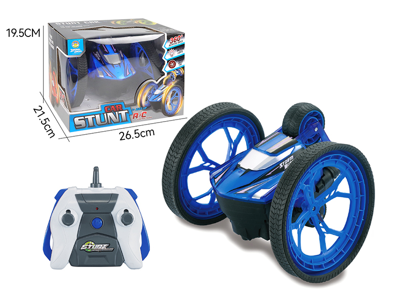 R/C Blue Transparent Flashing Stunt Car (Excluding Electricity)