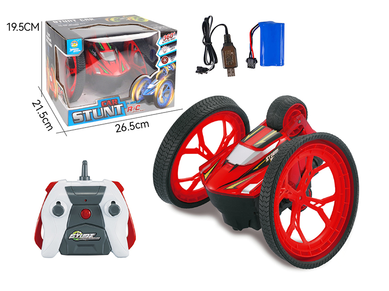 R/C Red Transparent Flashing Stunt Car (Including Electricity)