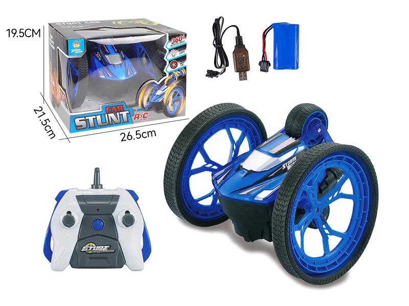 R/C Blue Transparent Flashing Stunt Car (Including Electricity)