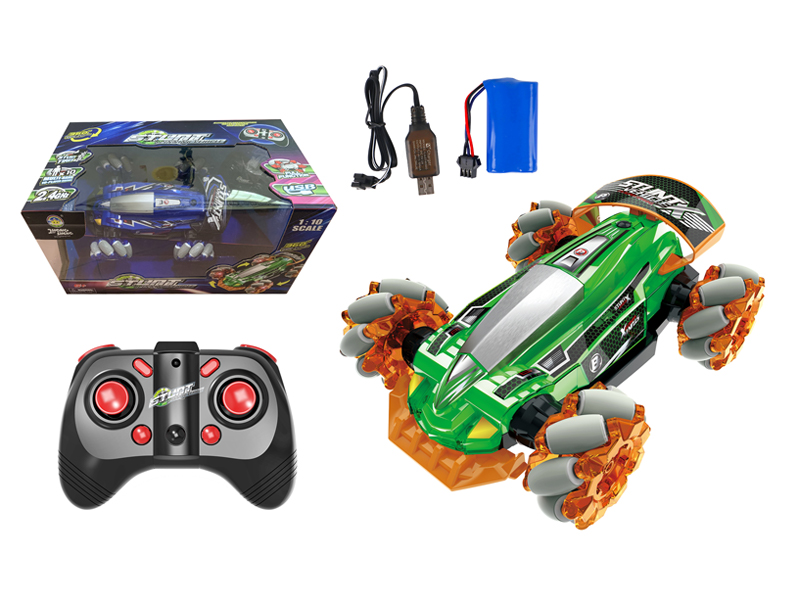 1:10 R/C 4Wd Green Flashing Light Side Driving Car