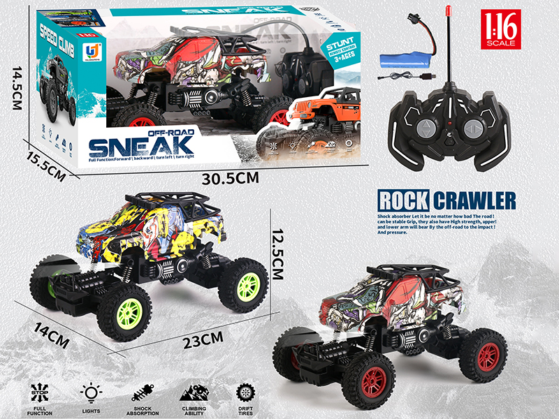 1:16 5-Channel Remote Control Off-Road Graffiti Climbing Vehicle With Light