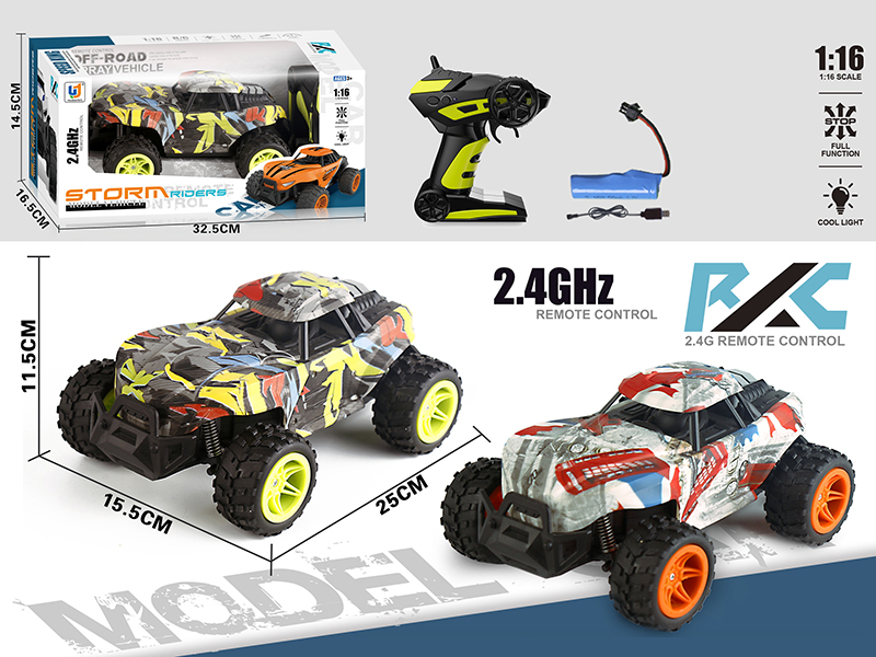 1:16 2.4G 6-Channel High-Speed Graffiti Remote Control Car With Lights