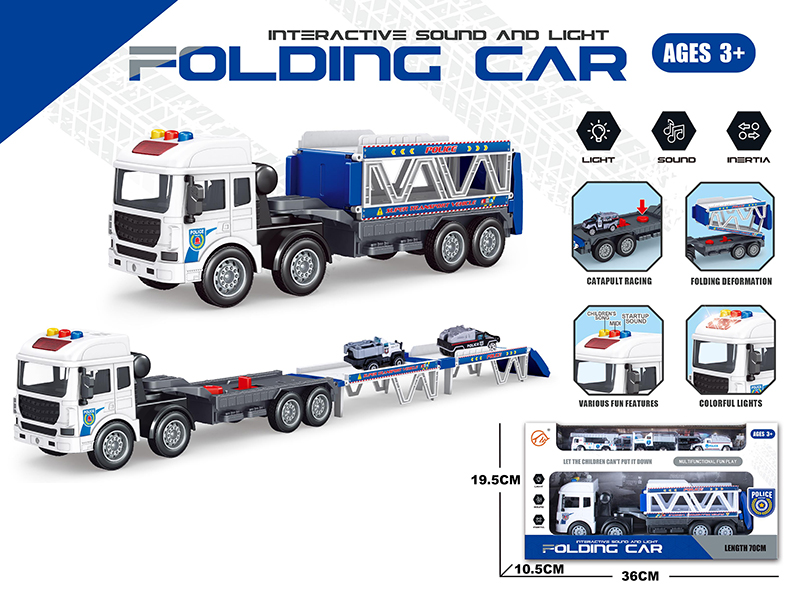 Folding Catapult Police Car With Sound And Light