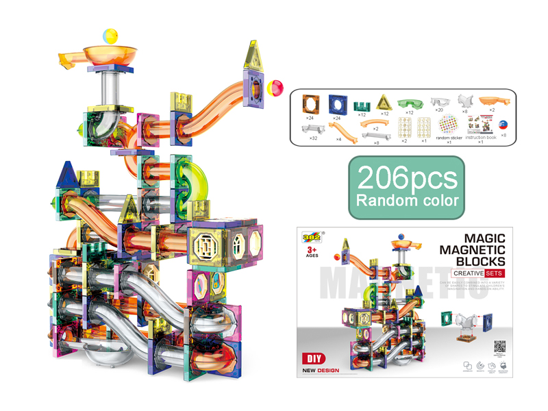 206PCS Magnetic Pipe Building Block
