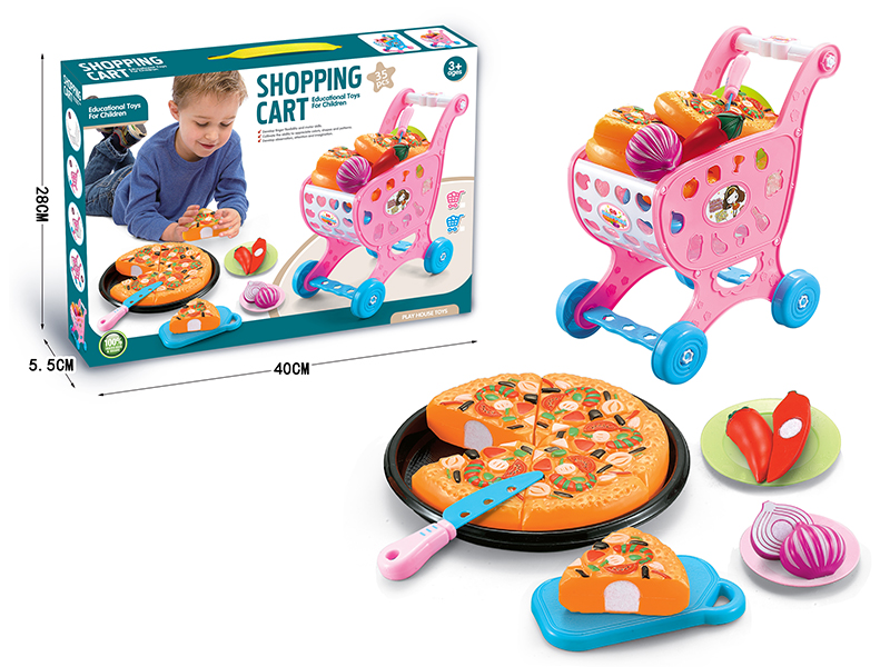 Shopping Cart +  Pizza Cutting Toys