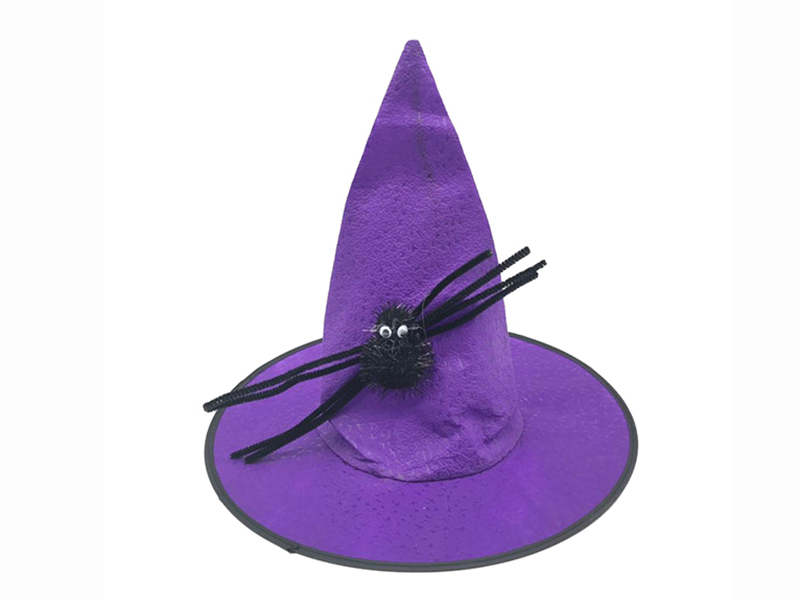 Velvet Cloth Large Witch Hat With Spider