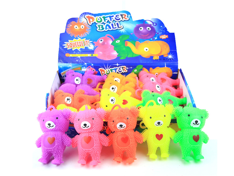 Little Bear Puffer Ball Squeeze Toy With Light 15pcs