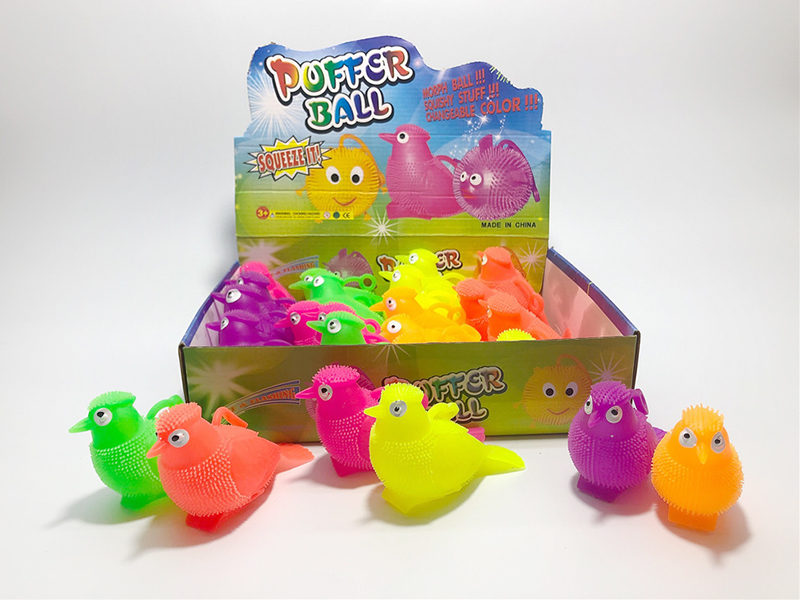 Flash Bird Puffer Ball Squeeze Toy 24pcs