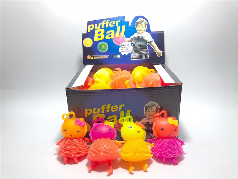 Flash Kitty Cat Puffer Ball Squeeze Toy 30pcs